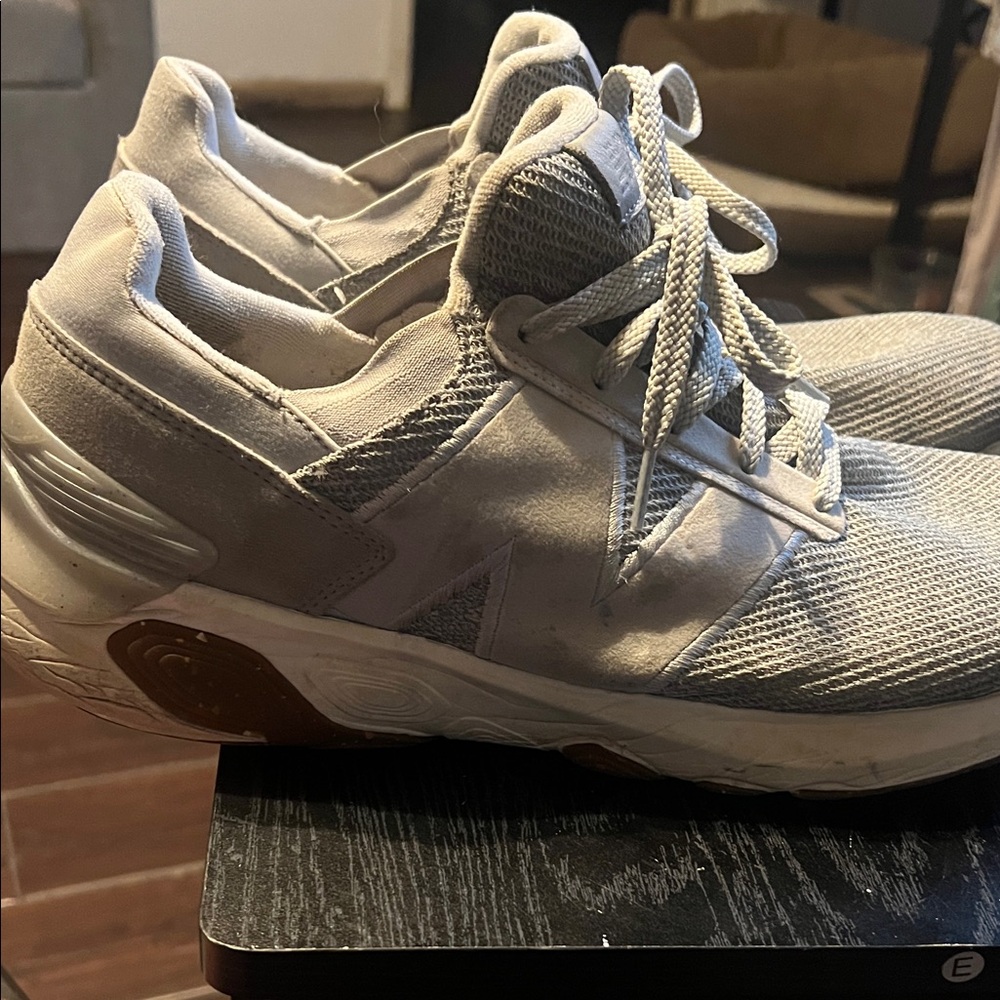 New Balance Size 15 White and Gray Athletic Shoes
